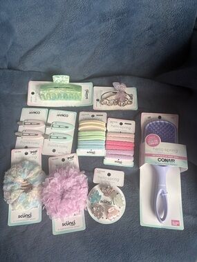 scunci Pastel Spring Hair Accessory Set in Mint, Lavender, Pink